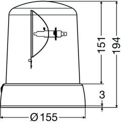 Hella KL 7000 Series 24V Amber Fixed Rotating Beacon