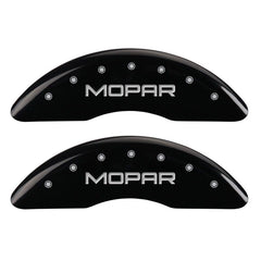 MGP 4 Caliper Covers Engraved Front & Rear MOPAR Black finish silver ch