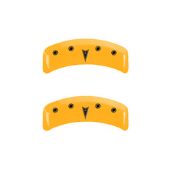 MGP 4 Caliper Covers Engraved Front Pontiac Rear Arrow Yellow Finish Blk Char 1997 Pontiac Firebird