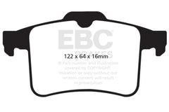 EBC 10-15 Jaguar XF 5.0 Supercharged (470) Redstuff Rear Brake Pads