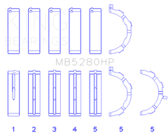 King Ford Prod. V8 4.6L/5.4L (Size 0.026) Performance Main Bearing Set