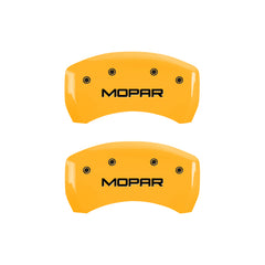 MGP 4 Caliper Covers Engraved Front & Rear Style 1/Chrysler Wing Black finish silver ch