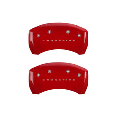 MGP 4 Caliper Covers Engraved Front & Rear Crossfire Red finish silver ch