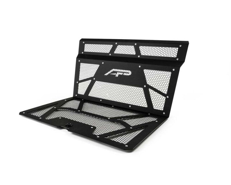 Agency Power 14-18 Polaris RZR XP 1000 / XP Turbo Vented Engine Cover - Matte Black/Gloss Black Mesh