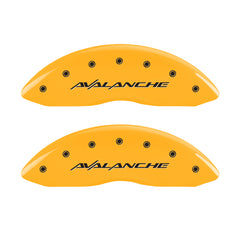 MGP 4 Caliper Covers Engraved F & R Avalanche Yellow Finish Black Char 2000 Chevrolet Silverado 2500