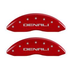 MGP 4 Caliper Covers Engraved Front & Rear Denali Red finish silver ch