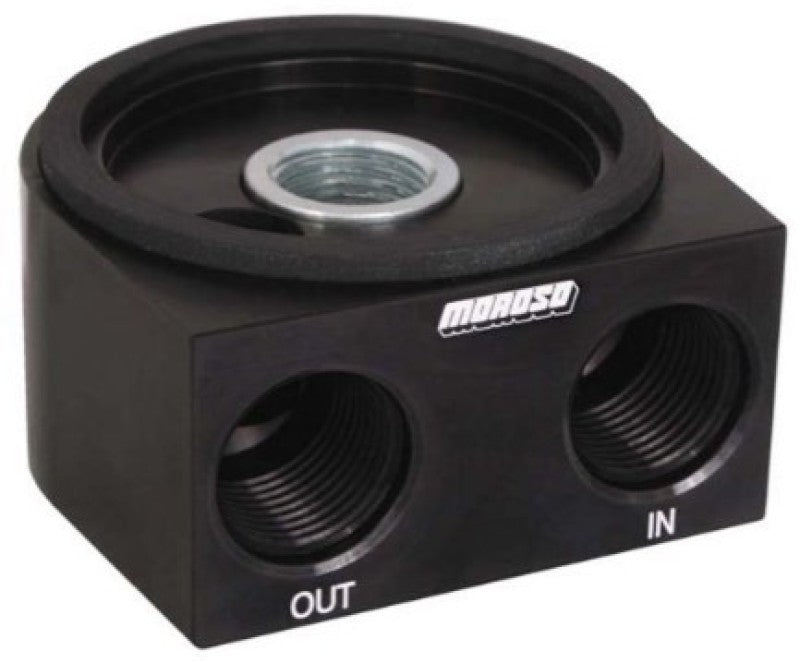 Moroso Universal Oil Filter Adapter - Sandwich - Oil Cooler - 18mm-1.5in Thread & 2-5/8in O-Ring