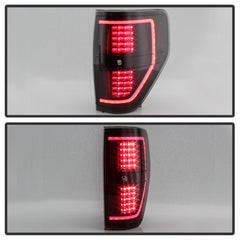 xTune 09-14 Ford F-150 Light Bar LED Tail Lights - Black Smoke (ALT-JH-FF15009-LBLED-BSM)