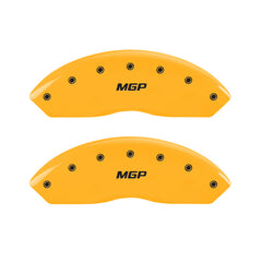 MGP 2 Caliper Covers Engraved Front MGP Yellow Finish Black Char 1998 Chevrolet Express 2500