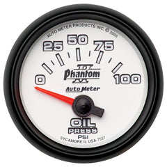 Autometer Phantom II 52mm Short Sweep Electronic 0-100psi Oil Pressure Gauge