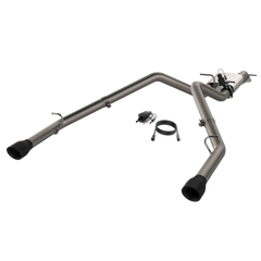 QTP 19-20 Ram 1500 304SS Screamer Cat-Back Exhaust Rear Split Exit w/4.5in Black Tips