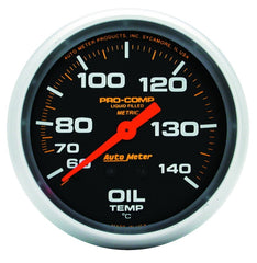 Autometer Liquid Filled Mechanical 66.7mm 140-280 deg F Oil Termperature Gauge Includes 6 ft Tubing