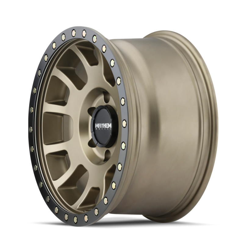Mayhem 8302 Scout 20x9 / 6x139.7 BP / -5mm Offset / 106mm Hub Matte Gold w/ Matte Black Lip Wheel