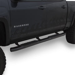 Lund 2019 Chevrolet Silverado 1500 Crew Cab 5in Oval Curved SS Nerf Bars - Black