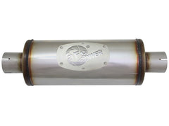 aFe MACH Force-Xp 409 SS Muffler 2-1/2in Center/Center 14in L X 6in Dia - Round Body