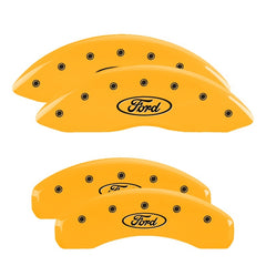 MGP 4 Caliper Covers Engraved F & R Oval Logo/Ford Yellow Finish Black Char 2003 Ford Crown Victoria