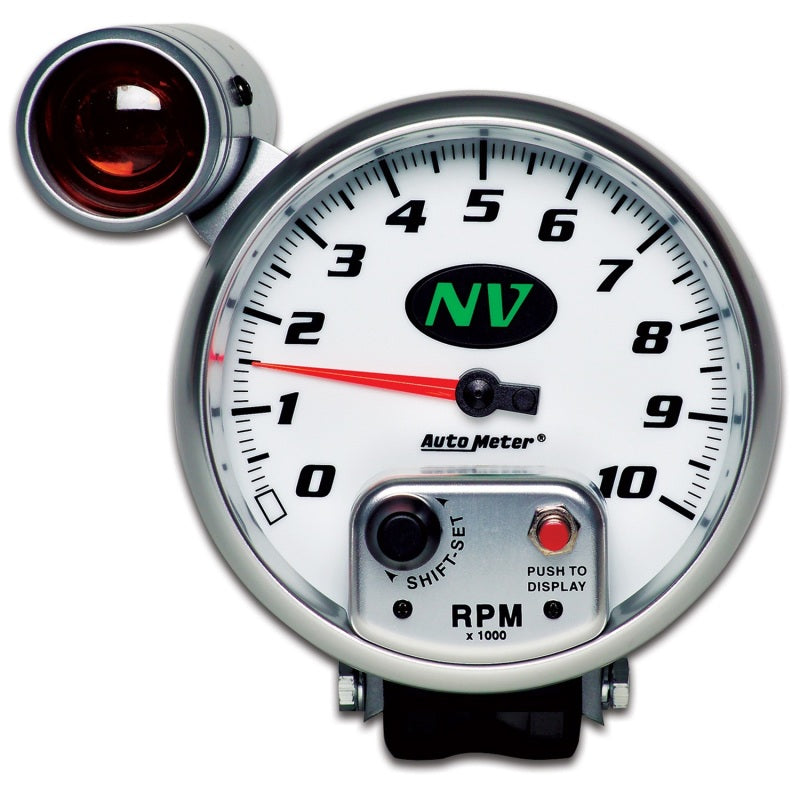 Aurometer AutoMeter Gauge Tachometer 5in. 10K RPM Pedestal W/ Ext. Shift-Lite NV ...