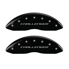 MGP 4 Caliper Covers Engraved Front & Rear Block/Challenger Black finish silver ch