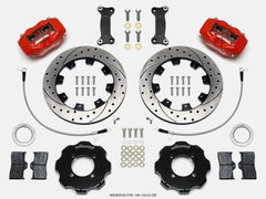 Wilwood Forged Dynalite Front Hat Kit 12.19in Drilled Red 2016-Up Mazda MX5 Miata w/ Lines