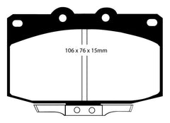 EBC 86-89 Mazda RX7 2.4 (1.3 Rotary)(Vented Rear Rotors) Yellowstuff Front Brake Pads