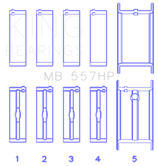 King General Motors 75+ 262/267/302/307/327/327/350 Main Bearing Set