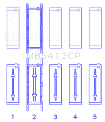 King Opel LNF / LSJ / L42/61 / Z22SE Crankshaft Main Bearing Set (Set of 5)