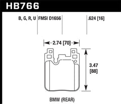 Hawk DTC-80 12-16 BMW 328i Rear Brake Pads