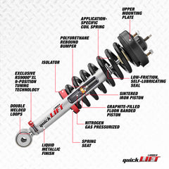 Rancho 01-07 Toyota Sequoia Front Right Quick Lift Loaded