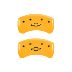 MGP 4 Caliper Covers Engraved Front & Rear Bowtie Yellow finish black ch