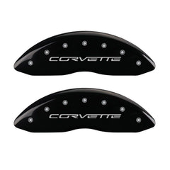MGP 4 Caliper Covers Engraved Front & Rear C6/Corvette Black finish silver ch