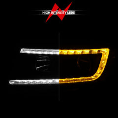 ANZO 11-13 Jeep Grand Cherokee (Factory Halogen Only) Projector Headlights w/Light Bar Swtchbk Black