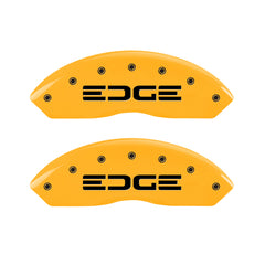 MGP 4 Caliper Covers Engraved Front & Rear Edge Yellow finish black ch