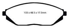 EBC 12-16 Chevrolet Spark 1.2 (Mexico) Greenstuff Front Brake Pads
