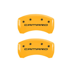 MGP 4 Caliper Covers Engraved F & R Gen 4/Camaro Yellow Finish Black Char 2000 Chevrolet Camaro