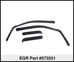 EGR 19+ Ford Ranger Crew Cab In-Channel Window Visors - Dark Smoke - Set of 4 (573551)