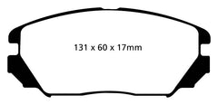 EBC 08-09 Hyundai Azera 3.3 Redstuff Front Brake Pads