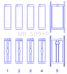 King Chevrolet 400 V8 (Size +0.001) Main Bearing Set
