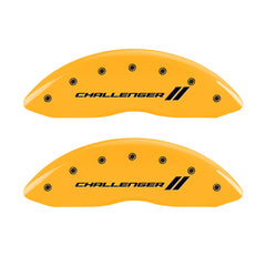 MGP 4 Caliper Covers Engraved F & R Stripes/Challenger Yellow Finish Black Char 2006 Dodge Charger