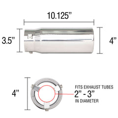 Spectre Exhaust Tip 4in. Resonated