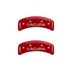 MGP 4 Caliper Covers Engraved Front & Rear Acura Red finish silver ch