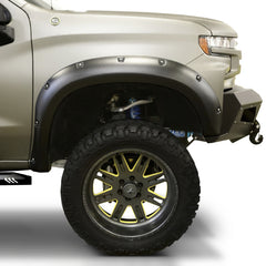 Lund 19-21 Chevy Silverado 1500 RX-Rivet Style Textured Elite Series Fender Flares-Black (2Pc.Front)