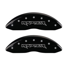 MGP 4 Caliper Covers Engraved Front & Rear Raptor Black finish silver ch