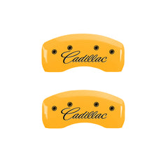 MGP 4 Caliper Covers Engraved F & R Cursive/Cadillac Yellow Finish Black Char 1998 Cadillac DeVille