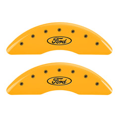 MGP 4 Caliper Covers Engraved F & R Oval Logo/Ford Yellow Finish Black Char 2007 Ford Expedition