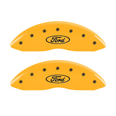 MGP 4 Caliper Covers Engraved Front & Rear Oval Logo/Ford Yellow Finish Black Char 2011 Ford F-150