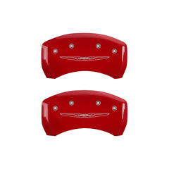 MGP 4 Caliper Covers Engraved Front & Rear Style 2/Chrysler Wing Yellow finish black ch