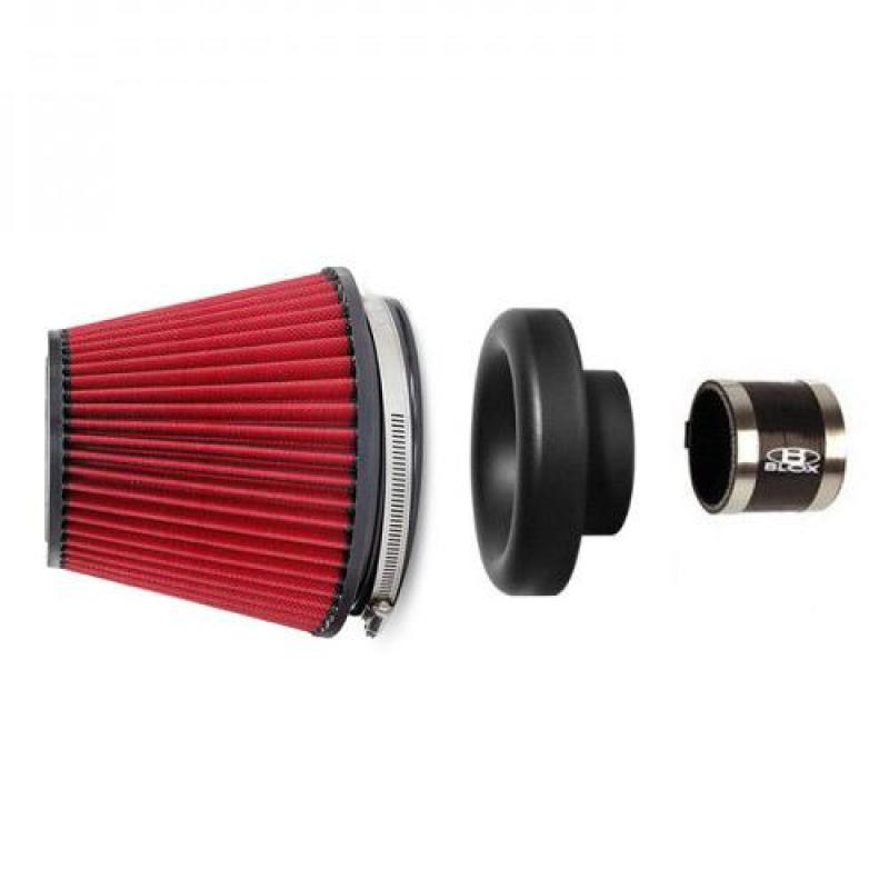 BLOX Racing Performance Filter Kit w/ 3.5inch Velocity Stack Red Filte ...