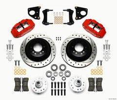 Wilwood Narrow Superlite 6R Front Hub & 1PC Rtr Kit 12.88in Dril -Red 62-72 CDP B & E Body-Drum