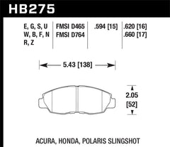 Hawk 97-98 Acura CL 2.2L Base Front ER-1 Brake Pads