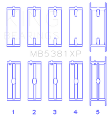 King Holden 253/308CI 5.0L/5.7L (Size STD) Main Bearing Set